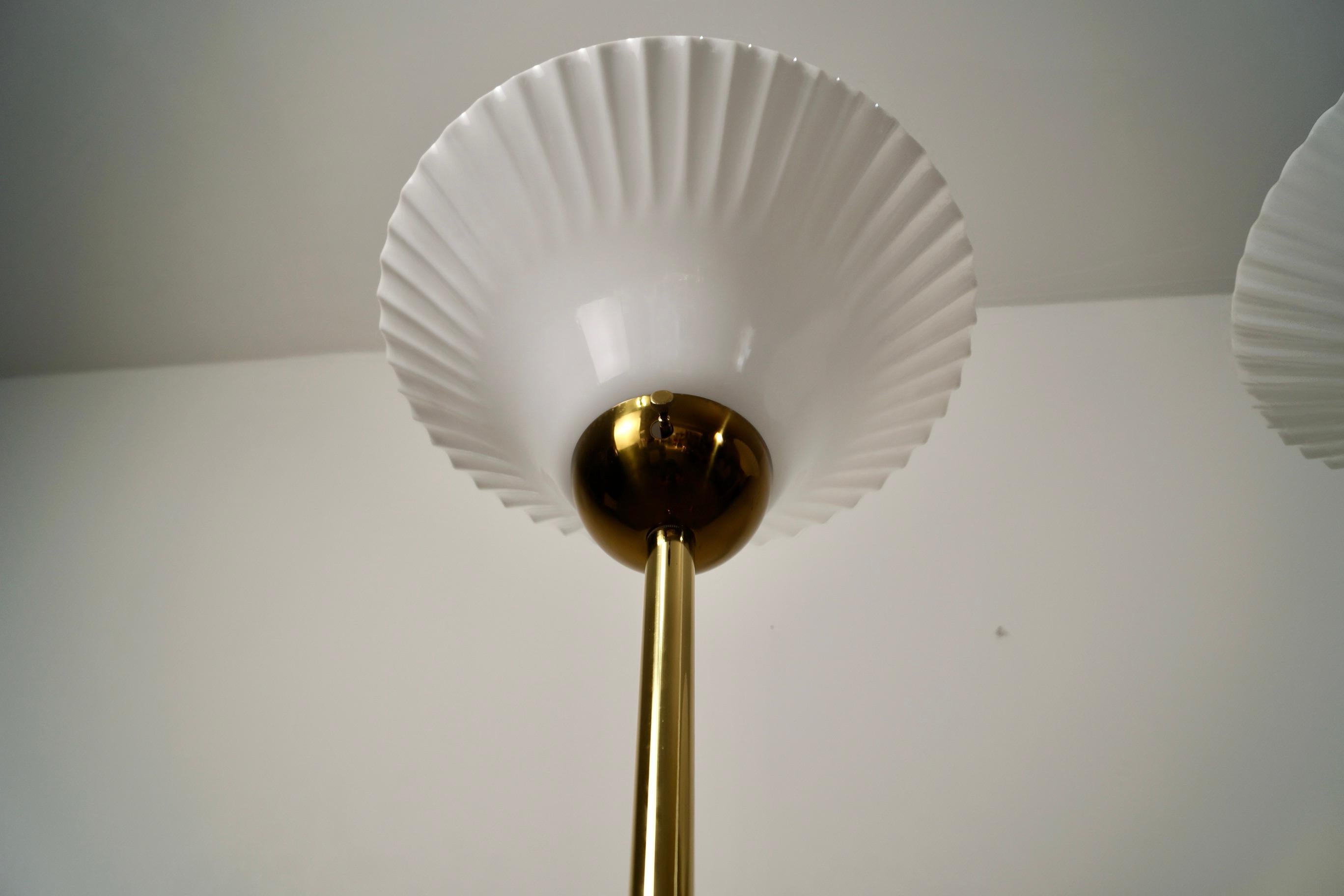 1970's Hollywood Regency Art Deco Brass Floor Lamps - a Pair For Sale 9