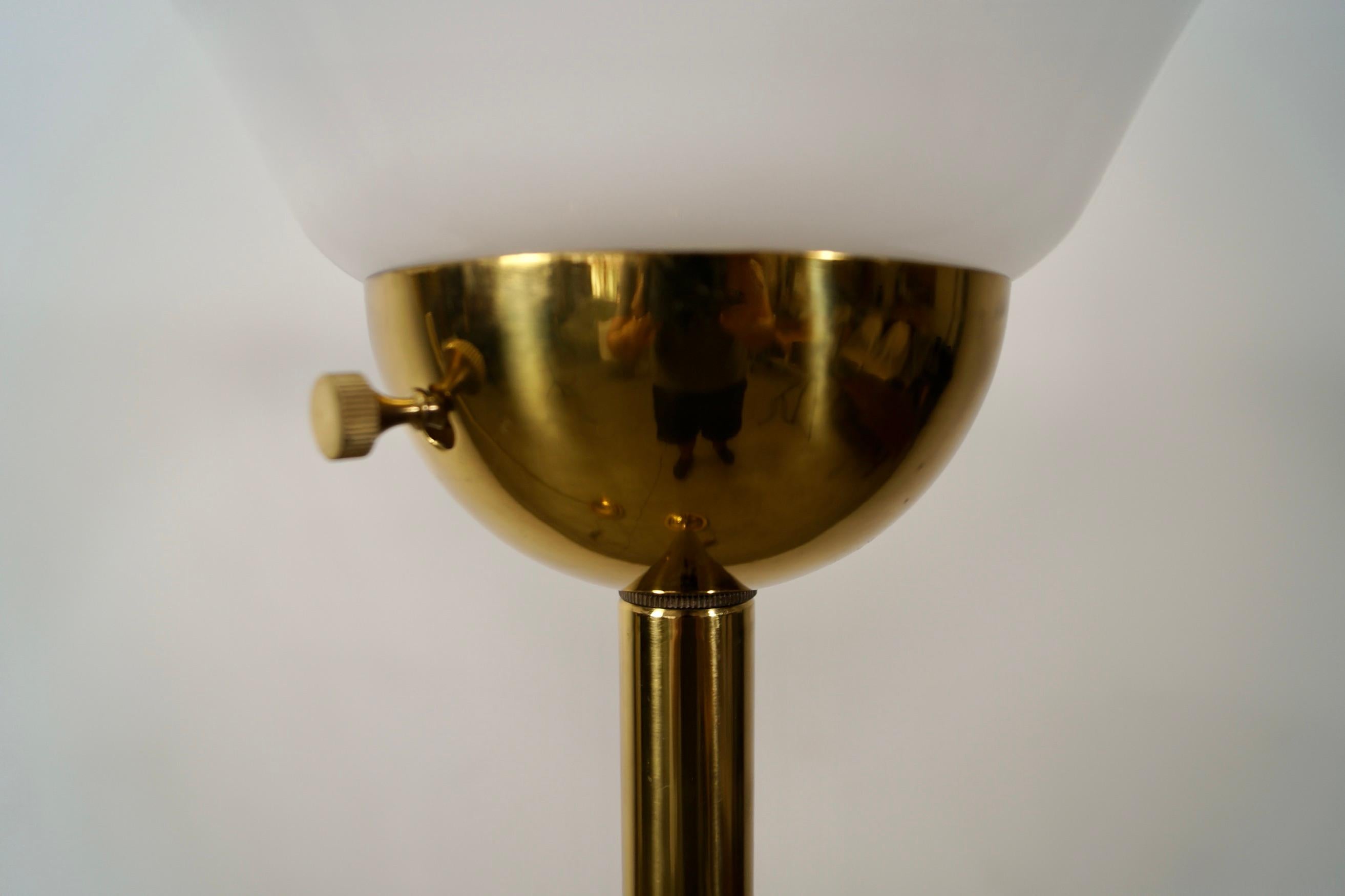 1970's Hollywood Regency Art Deco Brass Floor Lamps - a Pair For Sale 10