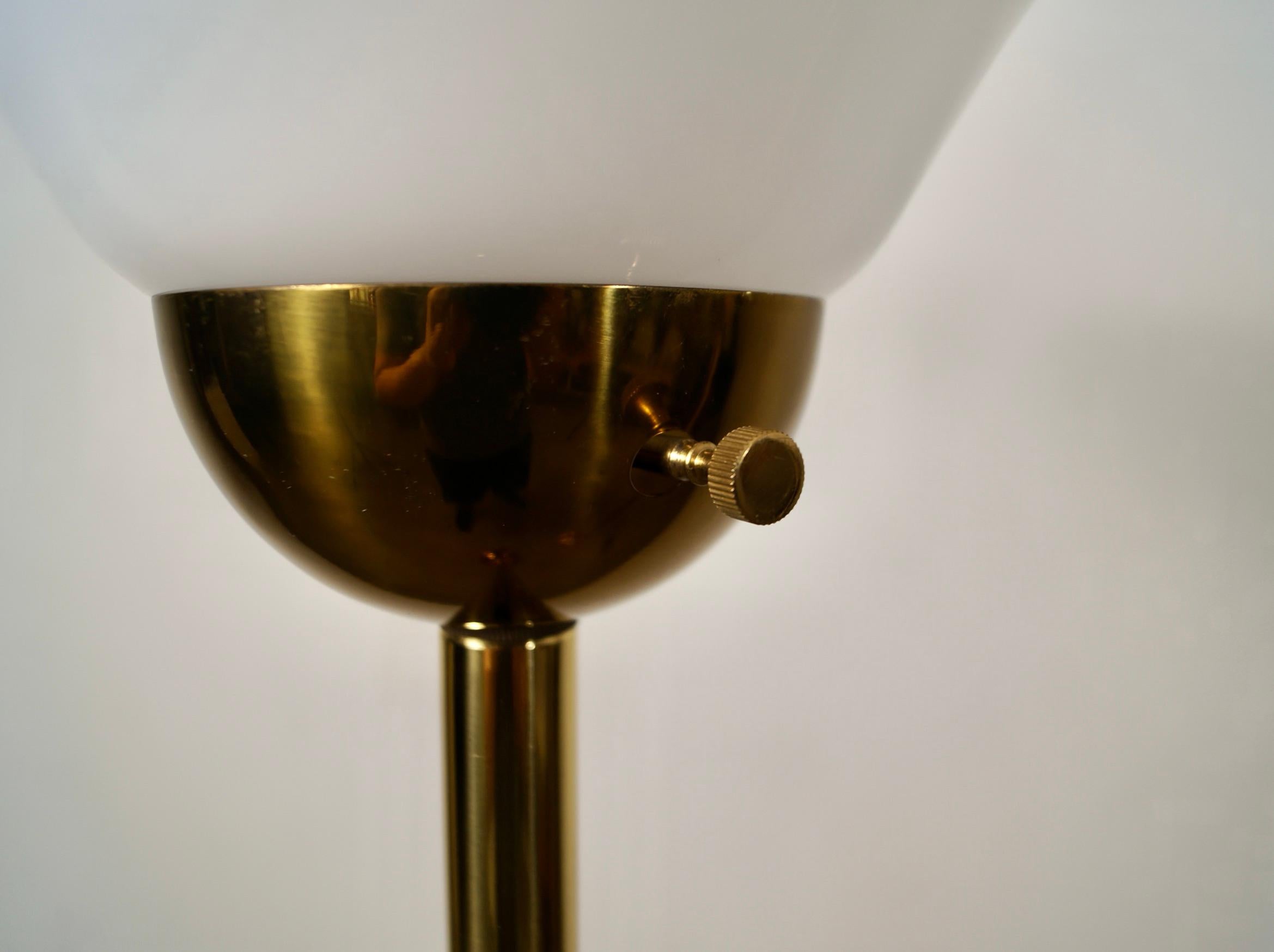 1970's Hollywood Regency Art Deco Brass Floor Lamps - a Pair For Sale 11