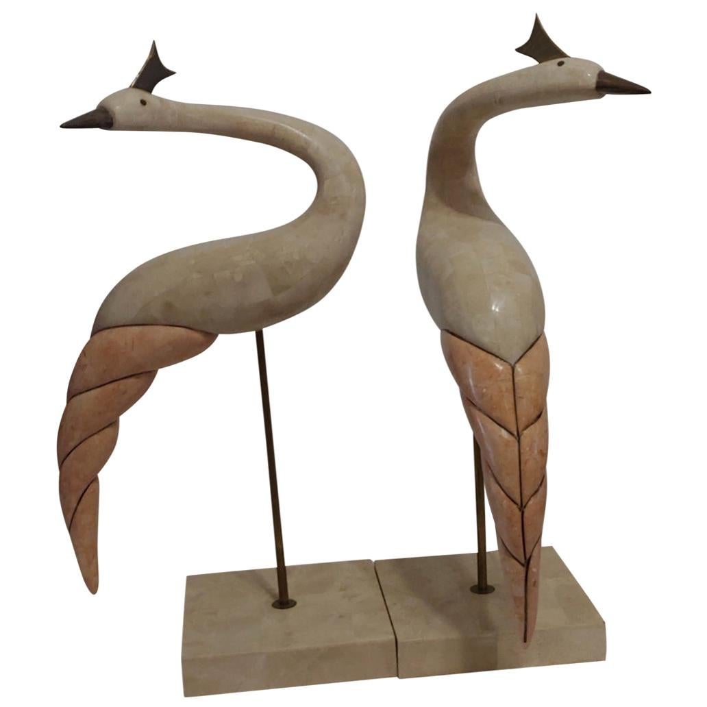 1970s Hollywood Regency Bird Sculptures, a Pair For Sale