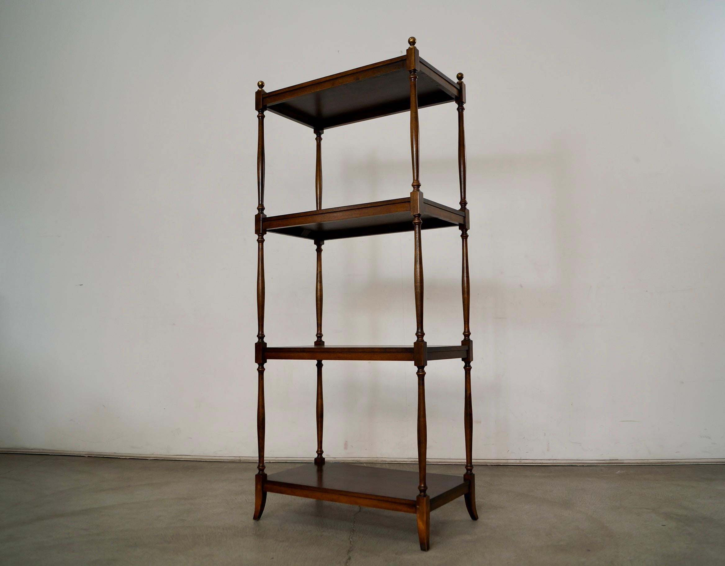 Brass 1970's Hollywood Regency Bookshelf by Brandt Furniture