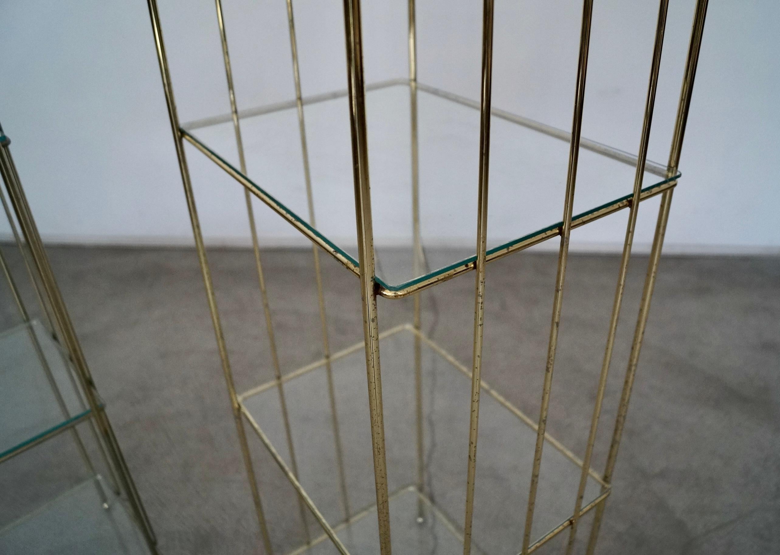 1970's Hollywood Regency Brass Etagere Shelves, a Pair For Sale 6