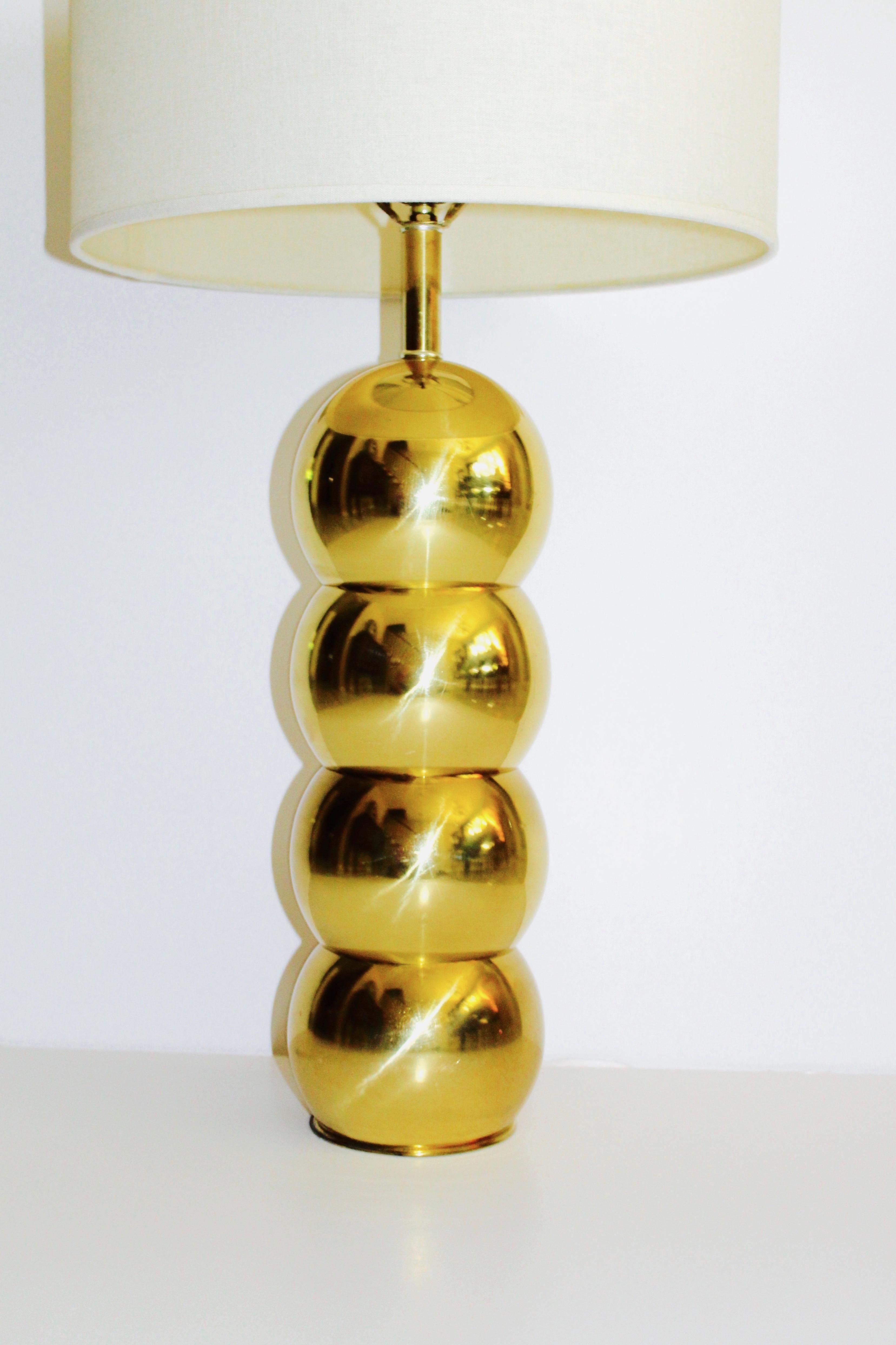 1970s Hollywood Regency Brass Orb Lamp by George Kovacs In Good Condition In Fort Lauderdale, FL