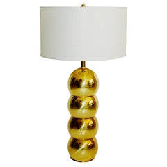 1970s Hollywood Regency Brass Orb Lamp by George Kovacs