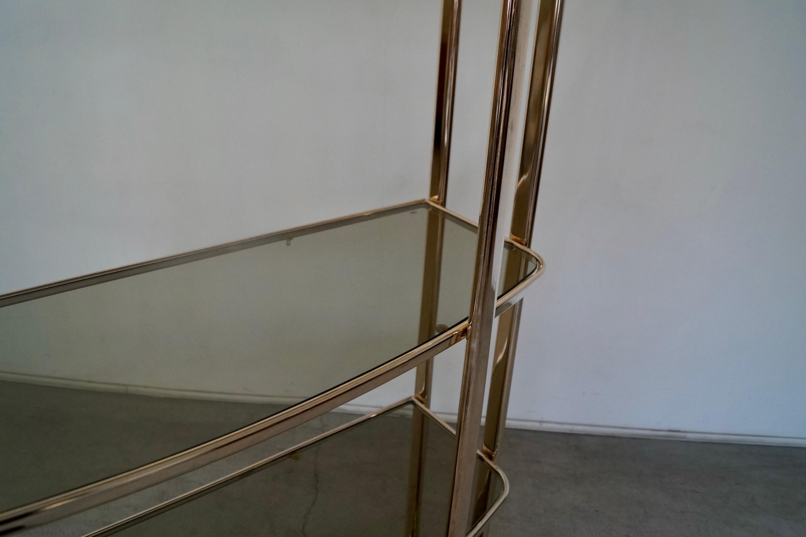 1970's Hollywood Regency Brass Shelving Unit Etagere 12