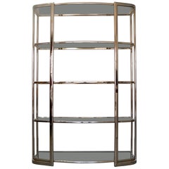 1970's Hollywood Regency Brass Shelving Unit Etagere