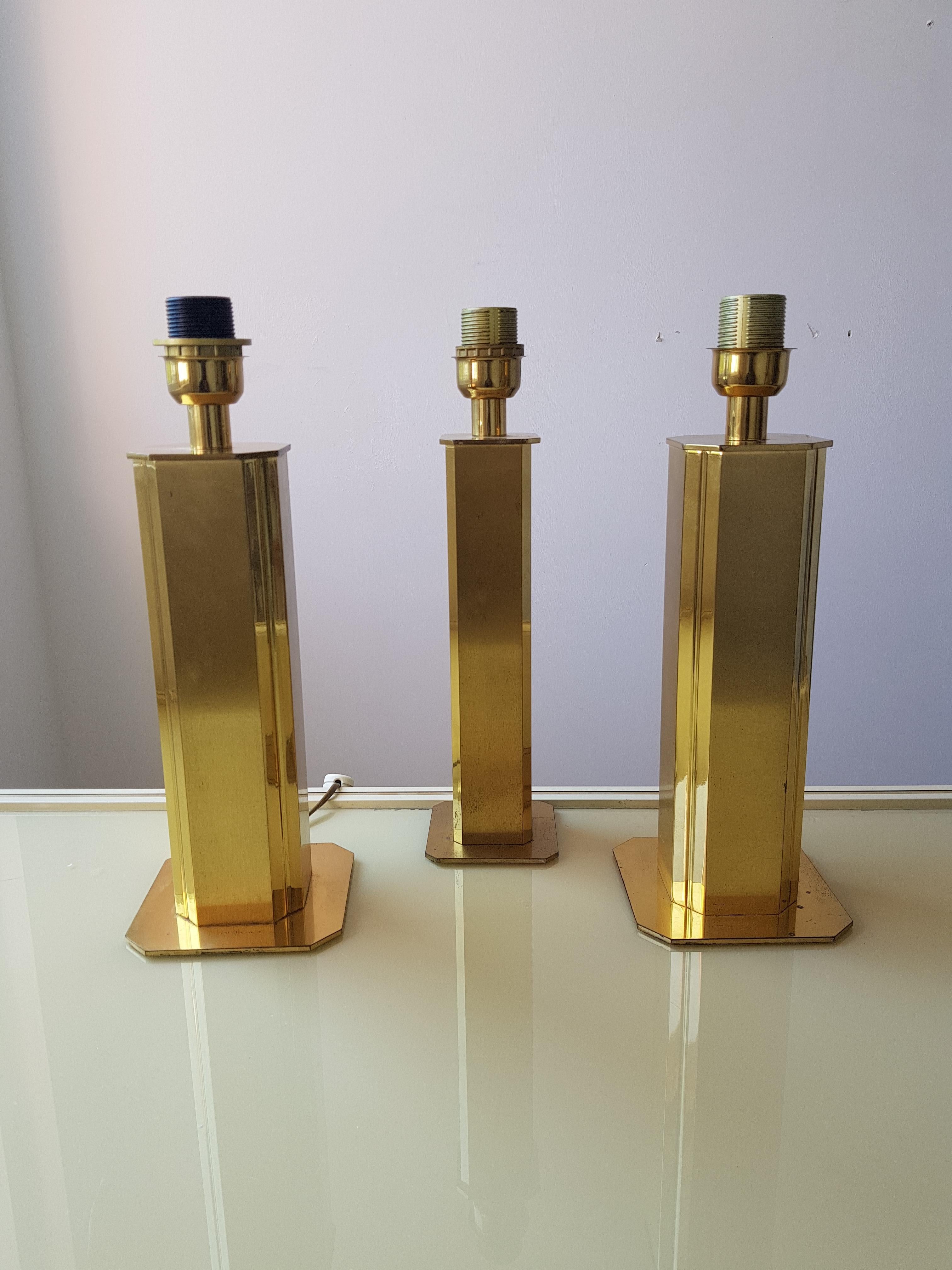 1970s Hollywood Regency brass Table Lamps 6