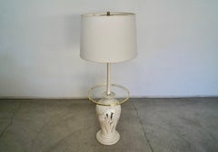 1970's Hollywood Regency Floor Lamp With Attacked Glass End Table