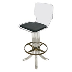 Tabouret de bar Hollywood Regency Hill Furniture des années 1970