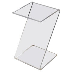 1970s Hollywood Regency Lucite Z Side Table