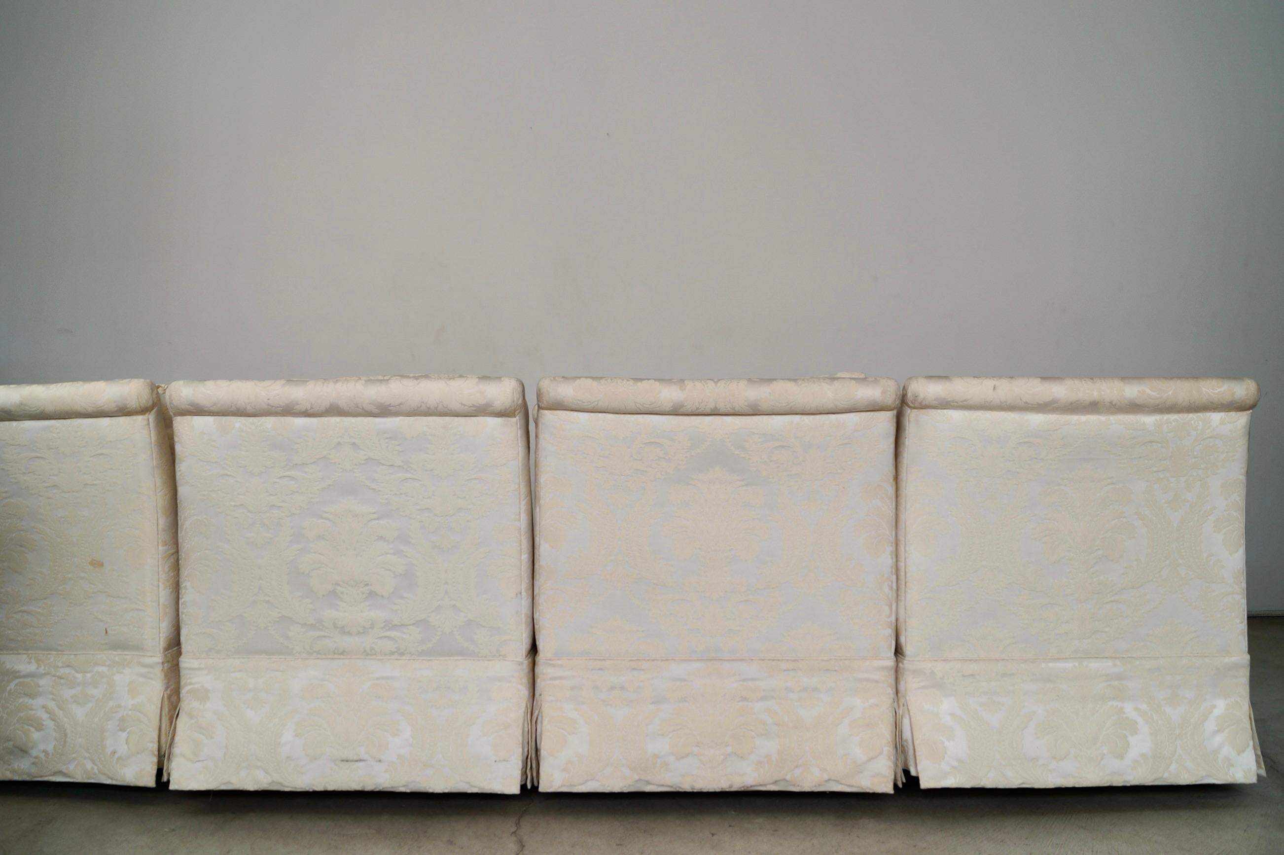 Tissu Canapé sectionnel modulable 5 pièces Marge Carson, Hollywood Regency, 1970 en vente