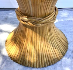 1970s Hollywood Regency McGuire Natural Rattan Bamboo Sheaf of Wheat T