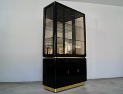 1970's Hollywood Regency China Cabinet in The Manner of Milo Baughman