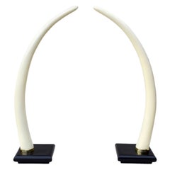 1970's Hollywood Regency Monumental Faux Tusks
