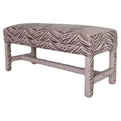 Vintage 1970's Hollywood Regency Parsons Reupholstered Bench