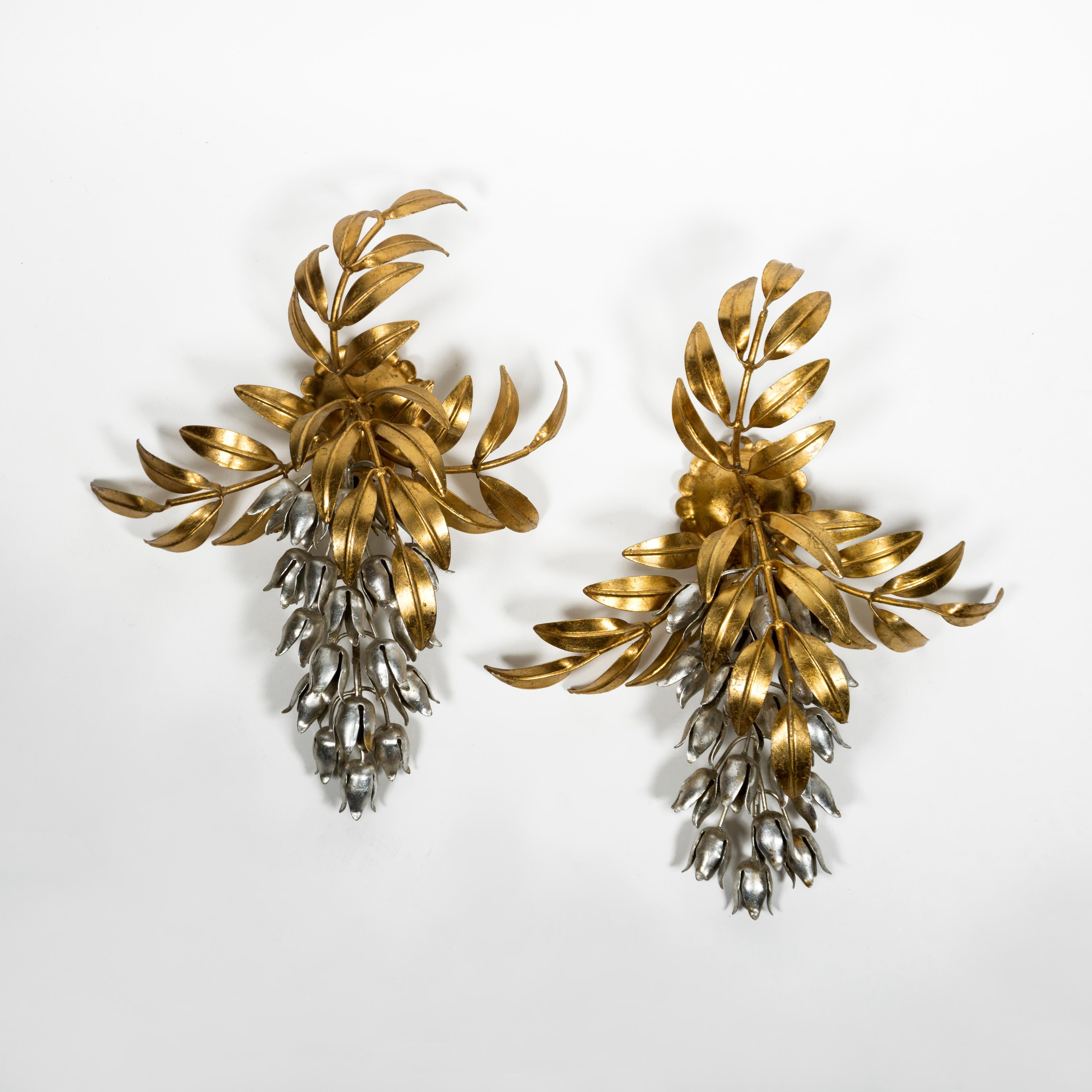 1970er Hollywood Regency 2er-Set Pioggia d'Oro Wandleuchten Sconces von Hans Kögl (Deutsch) im Angebot