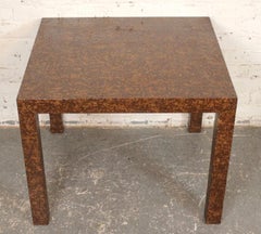 1970s Hollywood Regency Style Parsons Table w/ Burlwood Laminate