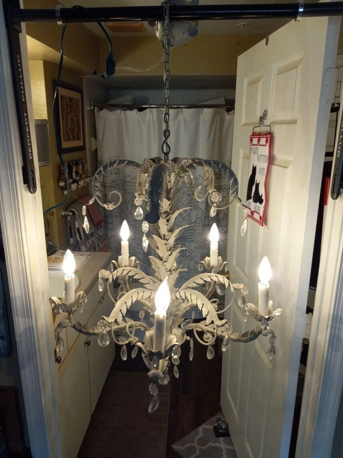 1970s Hollywood Regency style Patinated Iron Palm Tree Chandelier Att. Hans Kogl For Sale 6