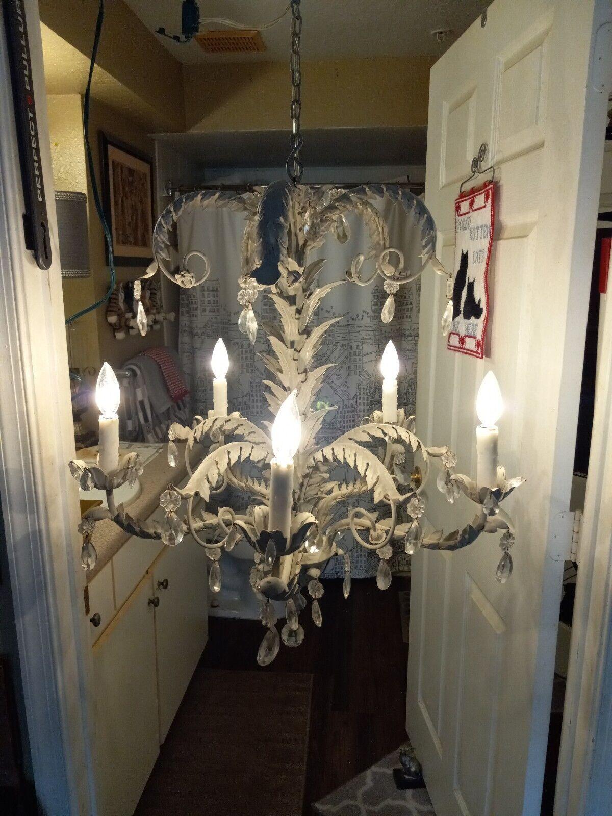 1970s Hollywood Regency style Patinated Iron Palm Tree Chandelier Att. Hans Kogl For Sale 8