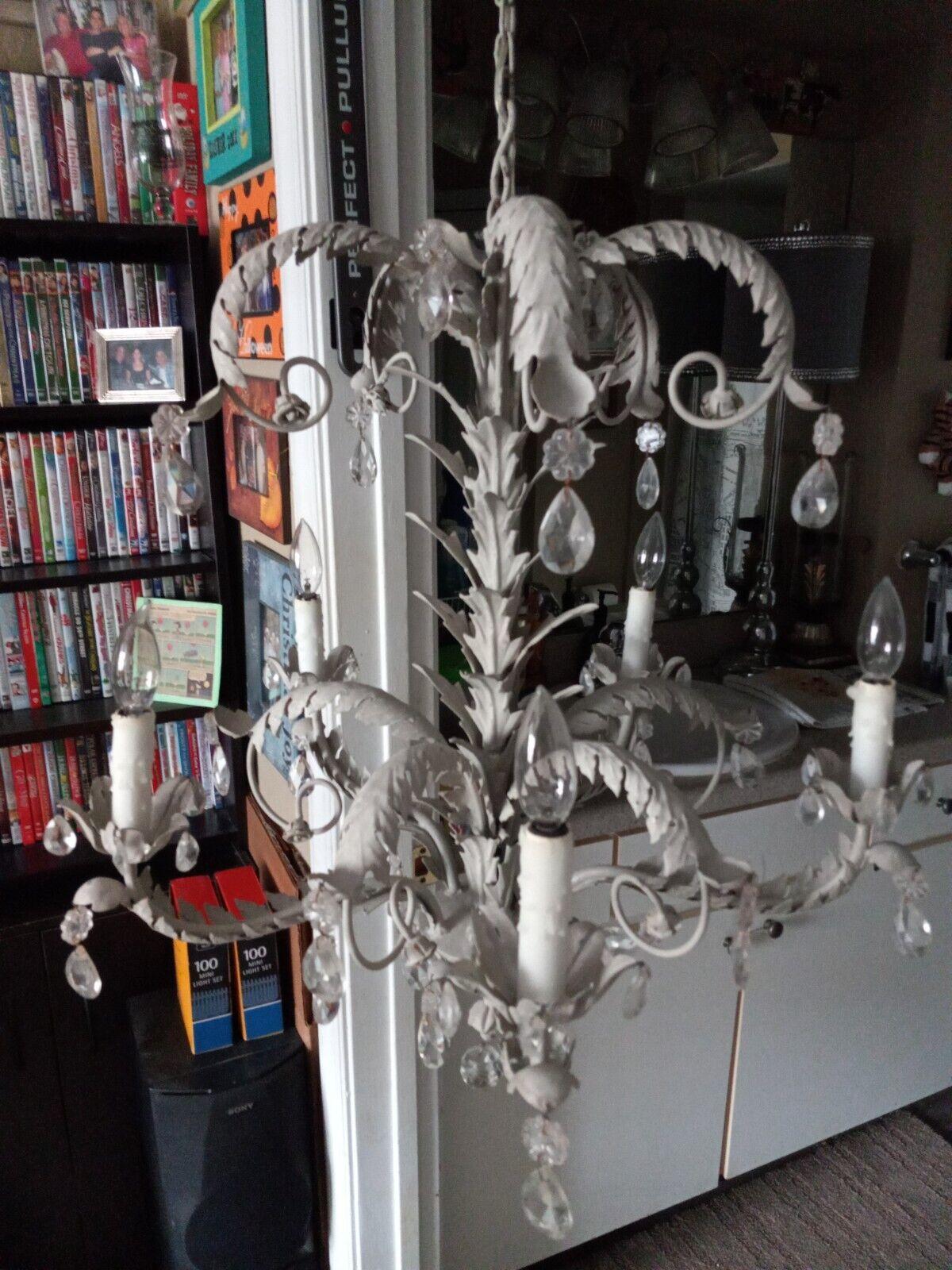 1970s Hollywood Regency style Patinated Iron Palm Tree Chandelier Att. Hans Kogl For Sale 13