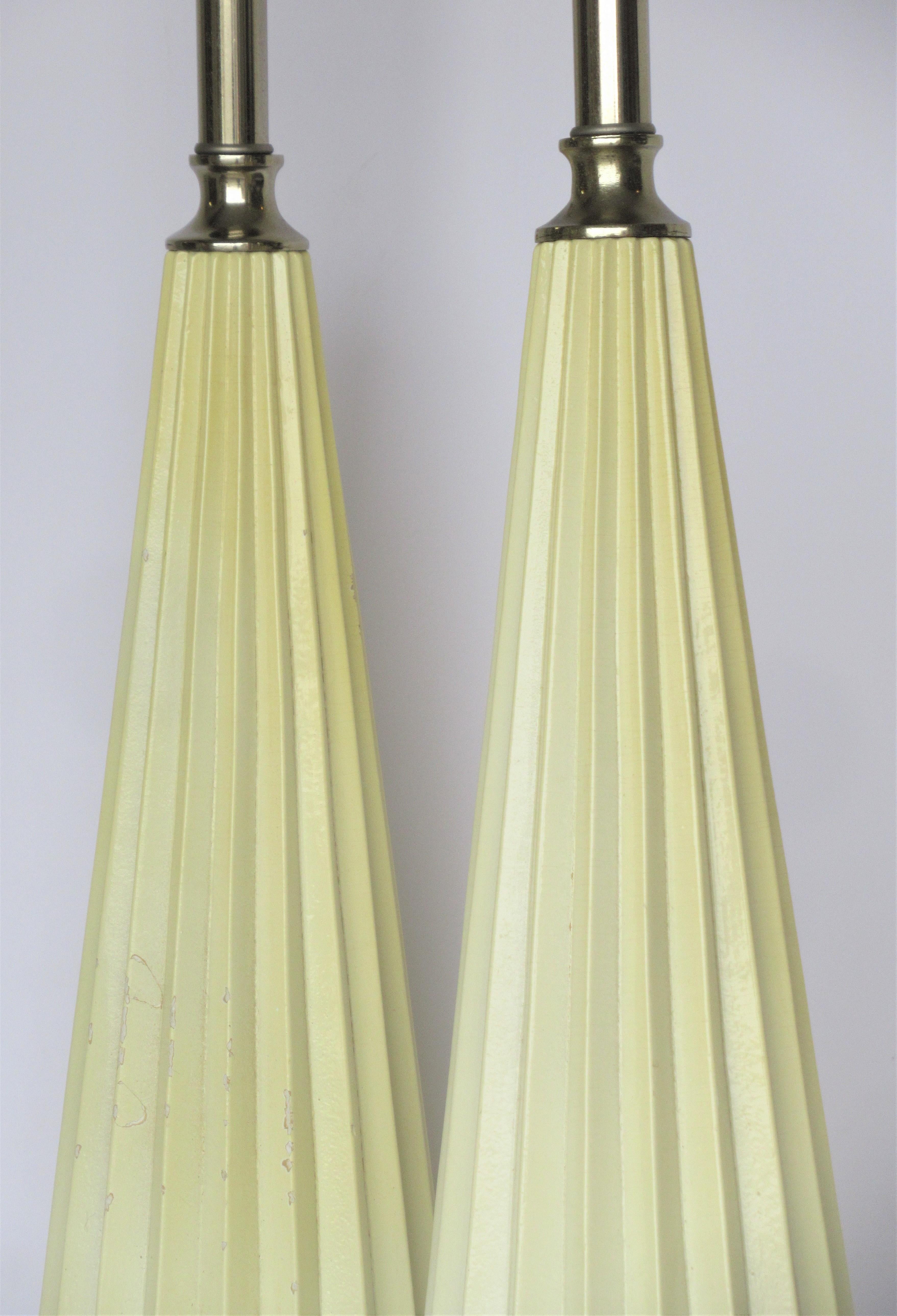 Lacquered  Fluted Obelisk Lamps