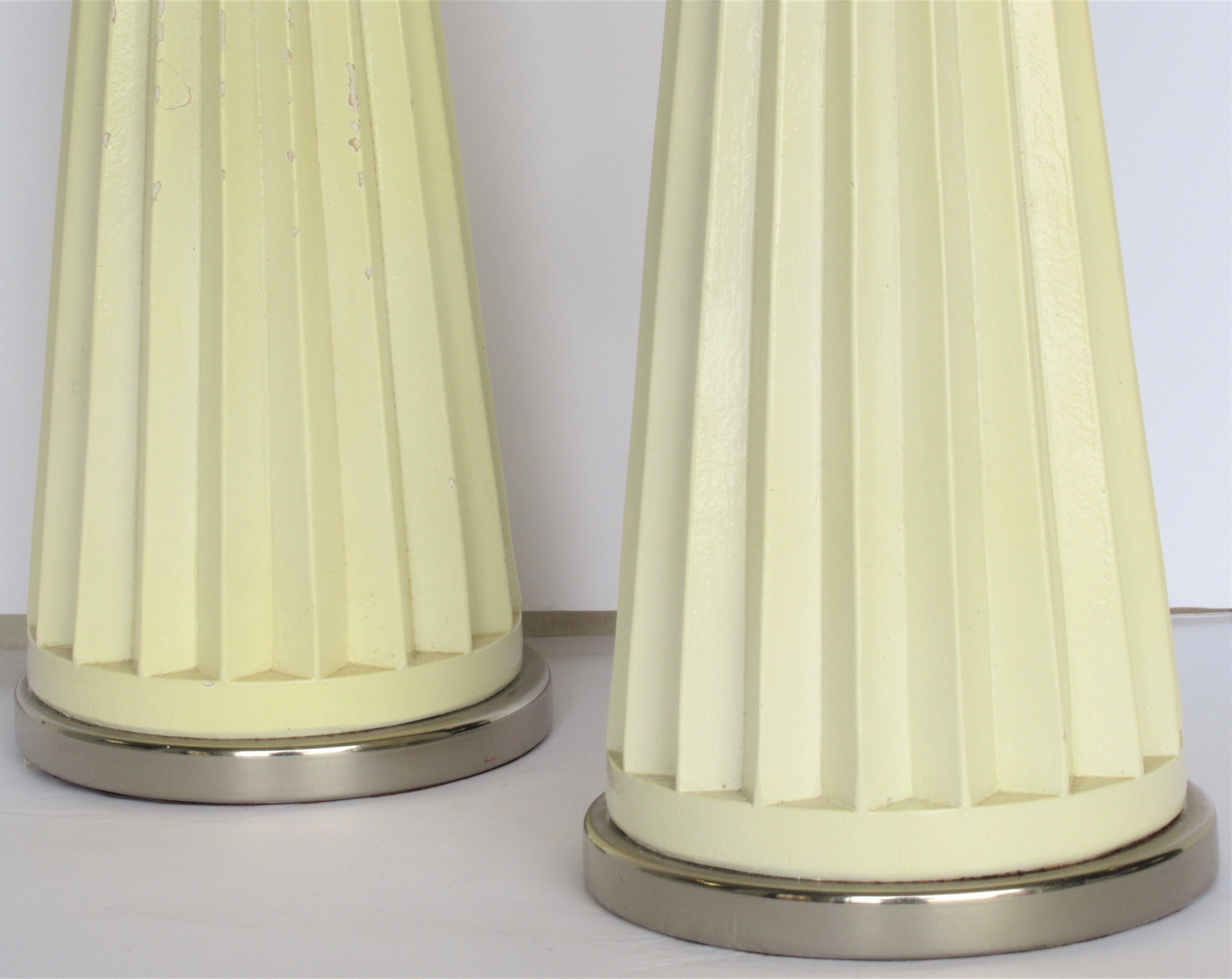  Fluted Obelisk Lamps In Good Condition In Rochester, NY