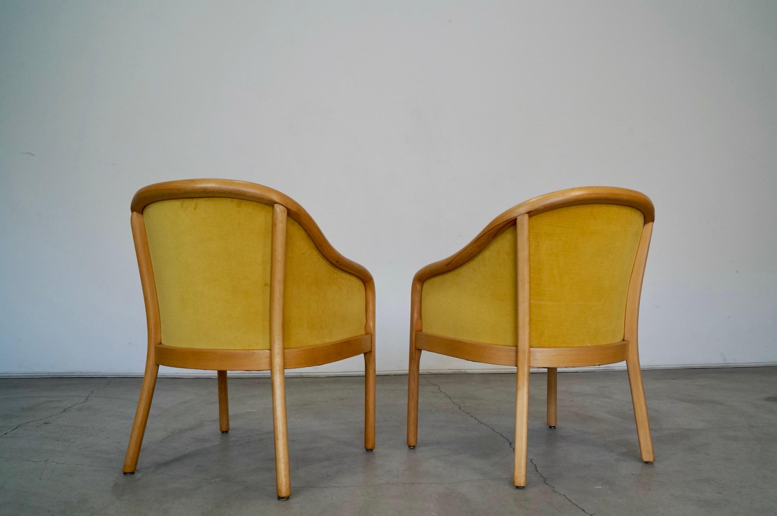 1970s Hollywood Regency Velvet Arm Chairs, a Pair 3