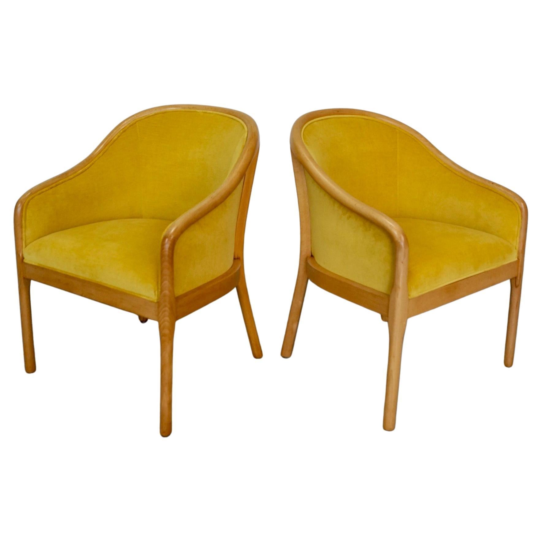 1970s Hollywood Regency Velvet Arm Chairs, a Pair