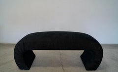1970s Hollywood Regency Velvet Bench