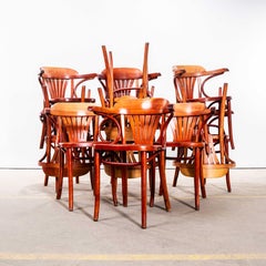 Sillones de comedor abanico rojo miel años 70