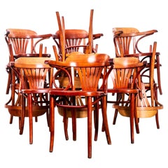 Sillones de comedor abanico rojo miel años 70