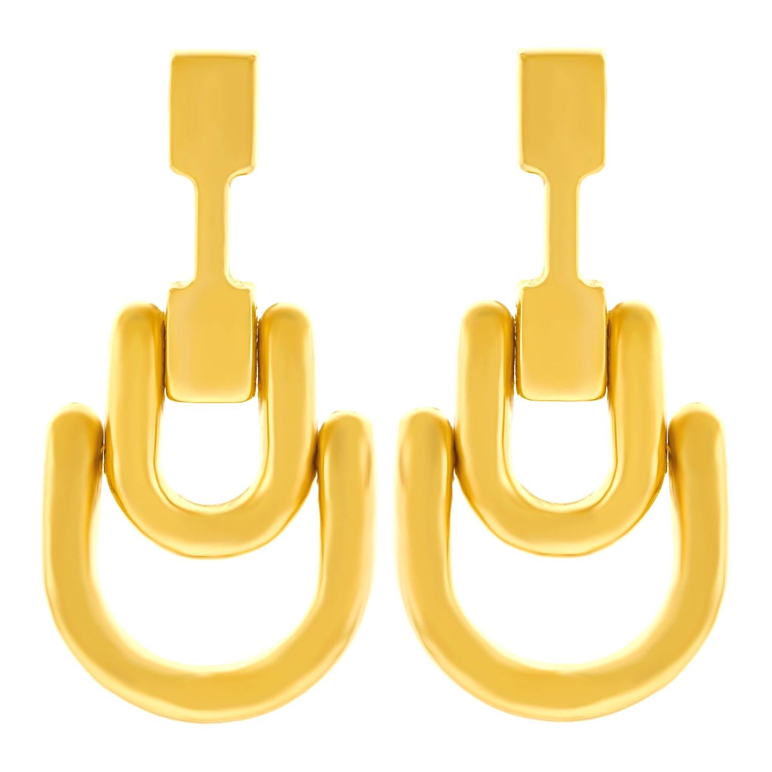 1970s Horse Bit Motif Earrings at 1stDibs
