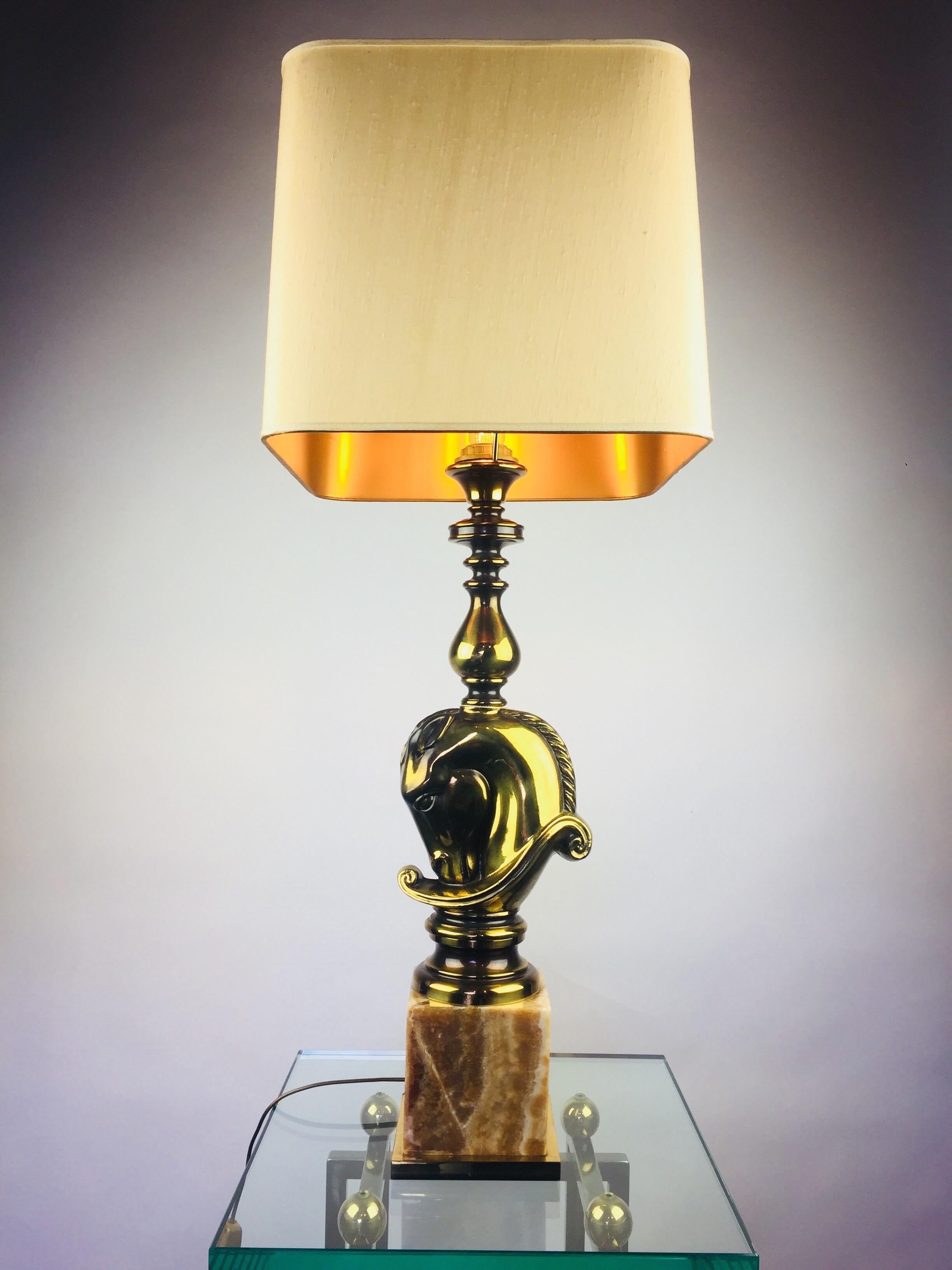 1970s Table Lamp with Horsehead by Deknudt Lustrerie, Belgium 10