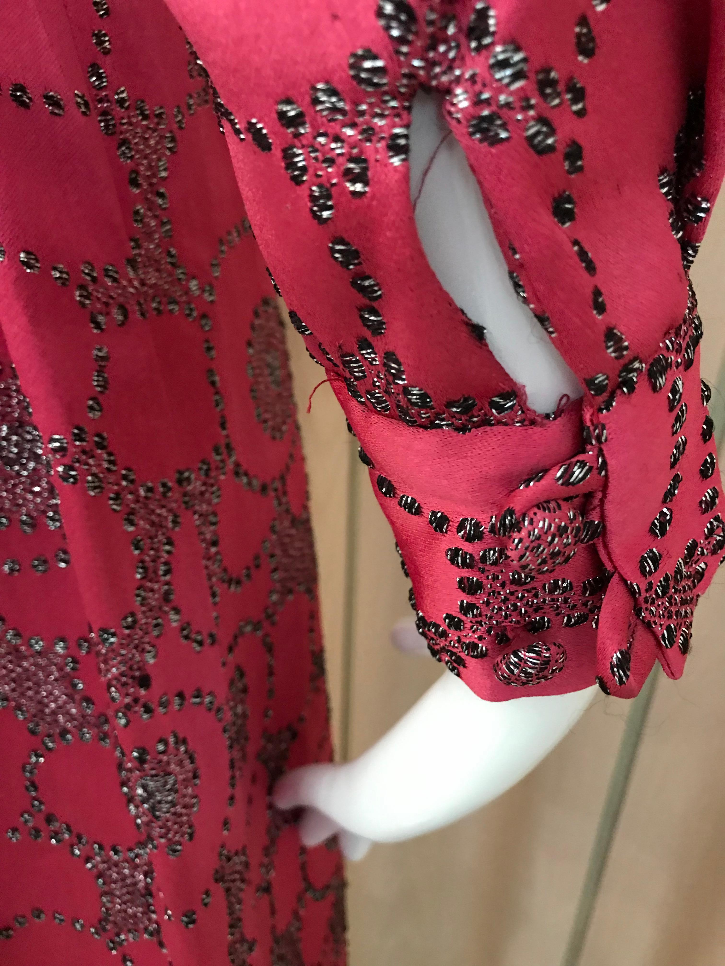 1970s Hot Pink Maxi Shirt Dress  6