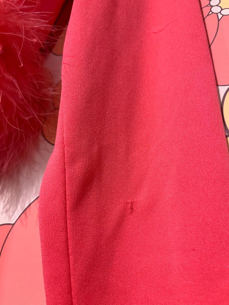 1970’s Hot Pink Maxi Dress w/ Matching Feather Bolero Jacket 9