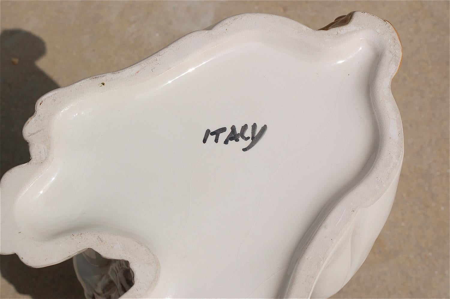 1970s Hound Dog Italian Porcelain Umbrella Stand For Sale 1