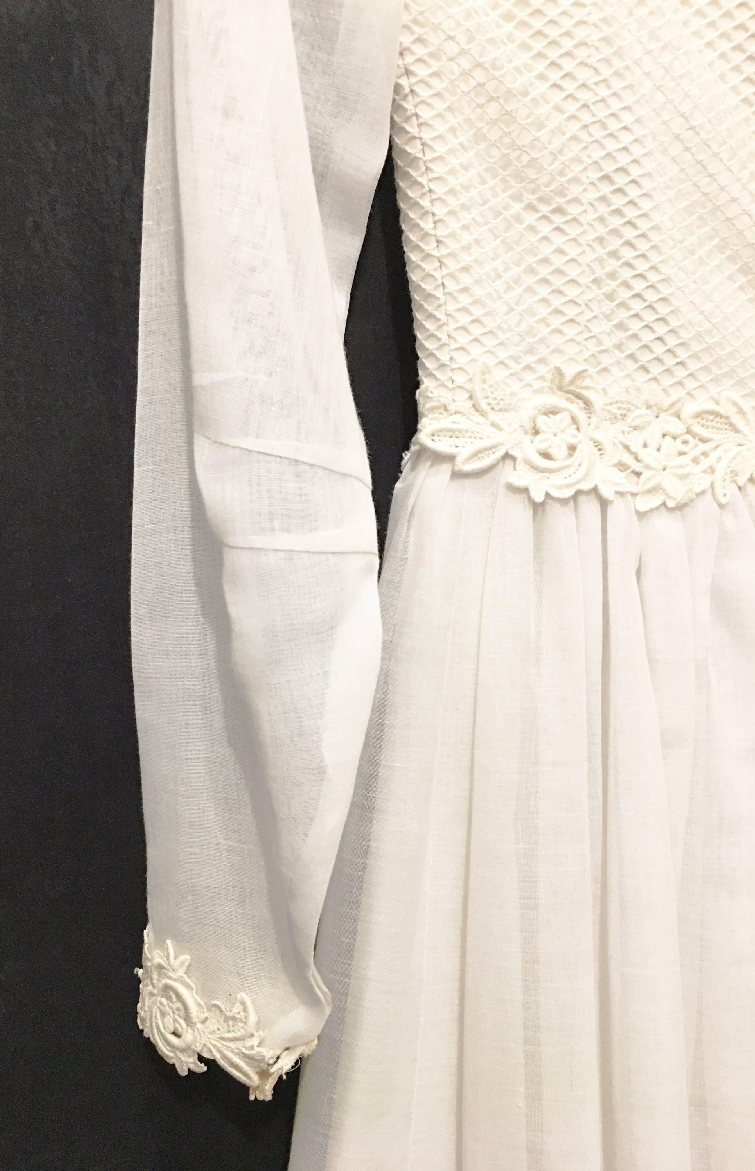 House of Bianchi Floral Wedding Dress, 1970s For Sale 3