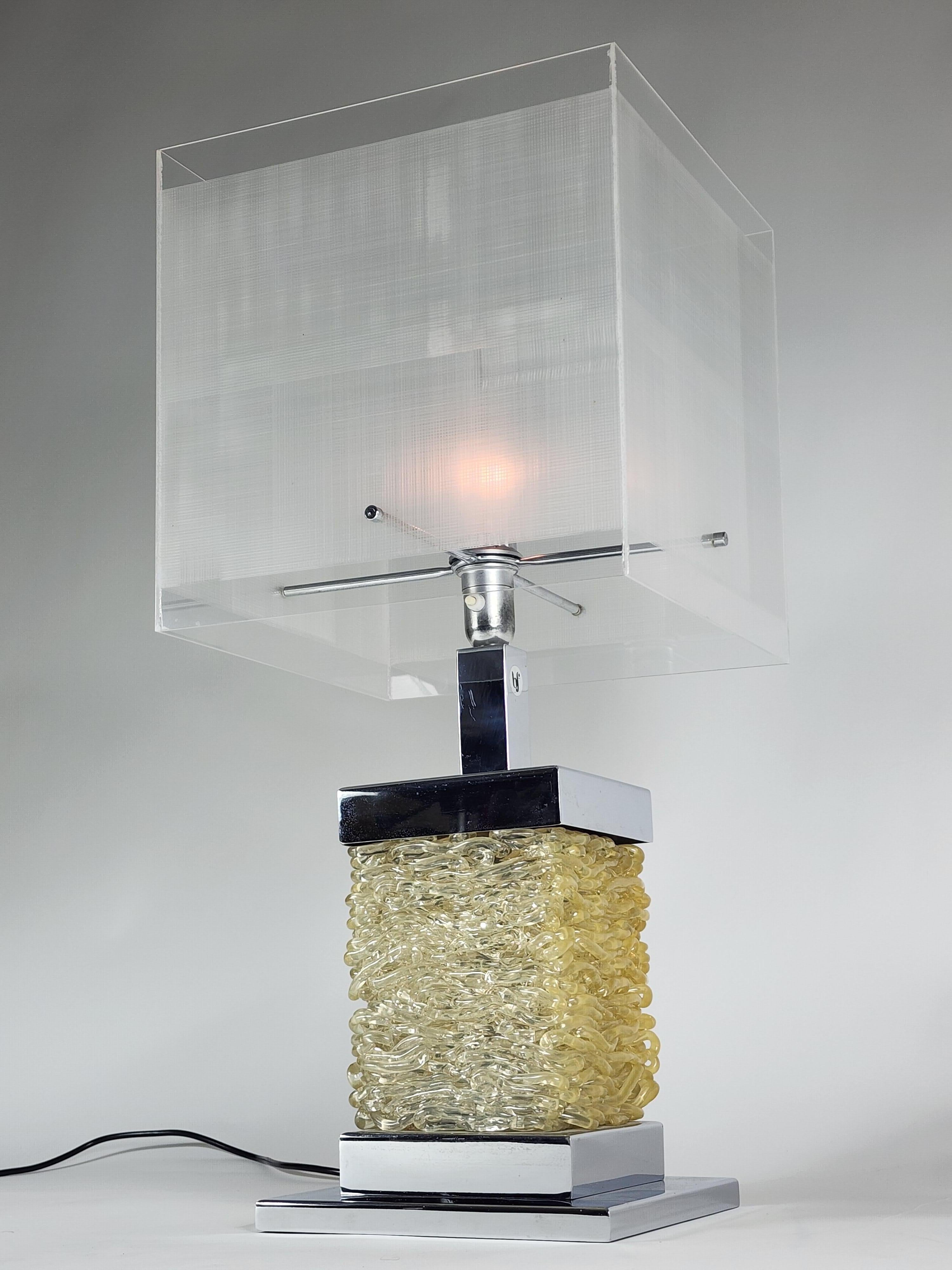 Late 20th Century 1970s Huge Banci Firenze Acrylic Table Lamp, Italy For Sale