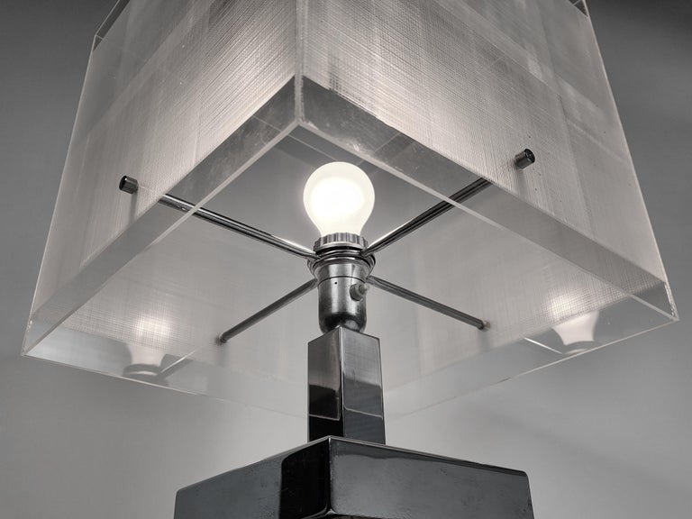 1970s Huge Banci Firenze Acrylic Table Lamp, Italy For Sale at 1stDibs
