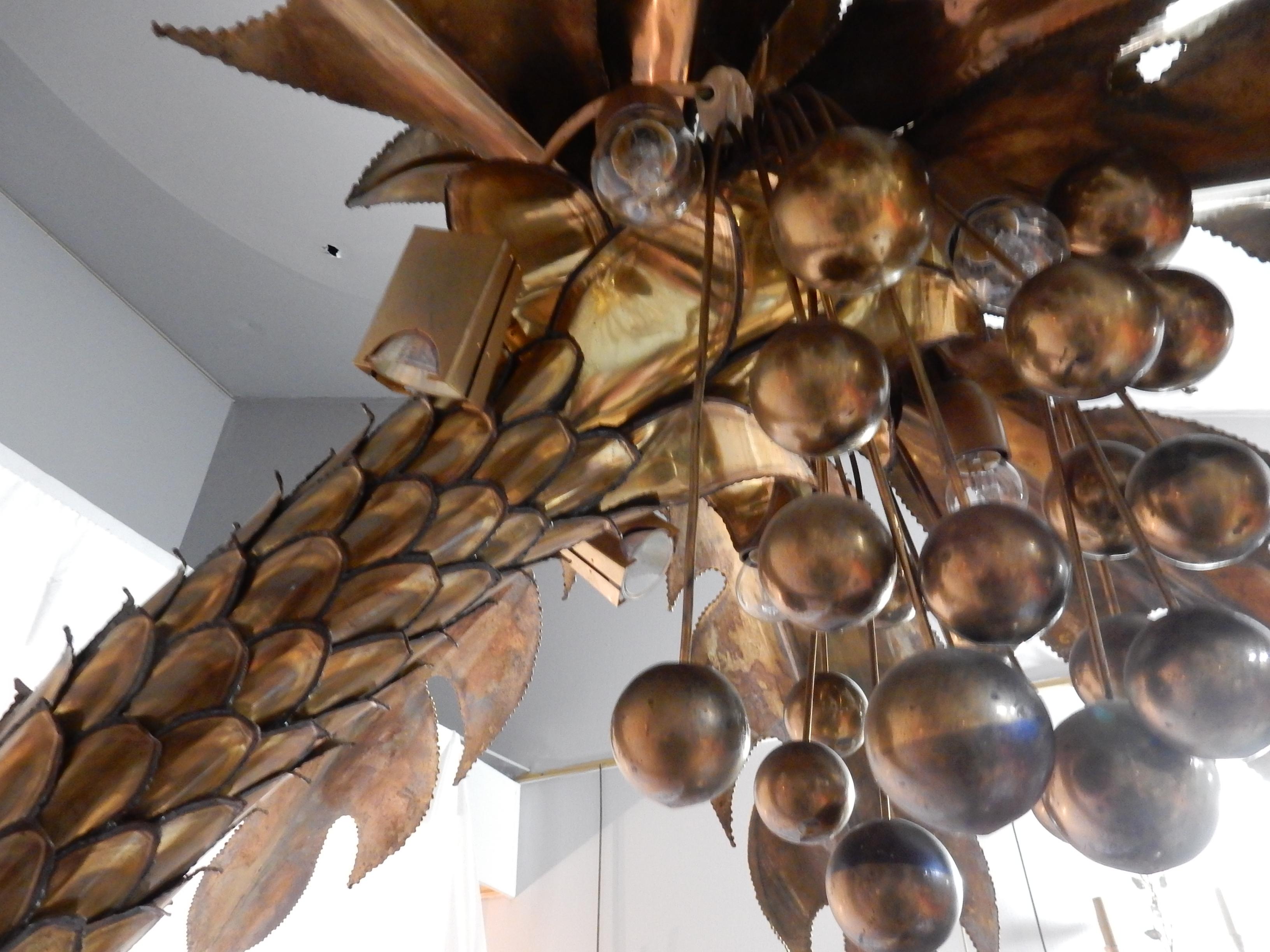 Lighting Palm Tree in Gilded Polished Brass/Iron, in the style of Maison Jansen 8