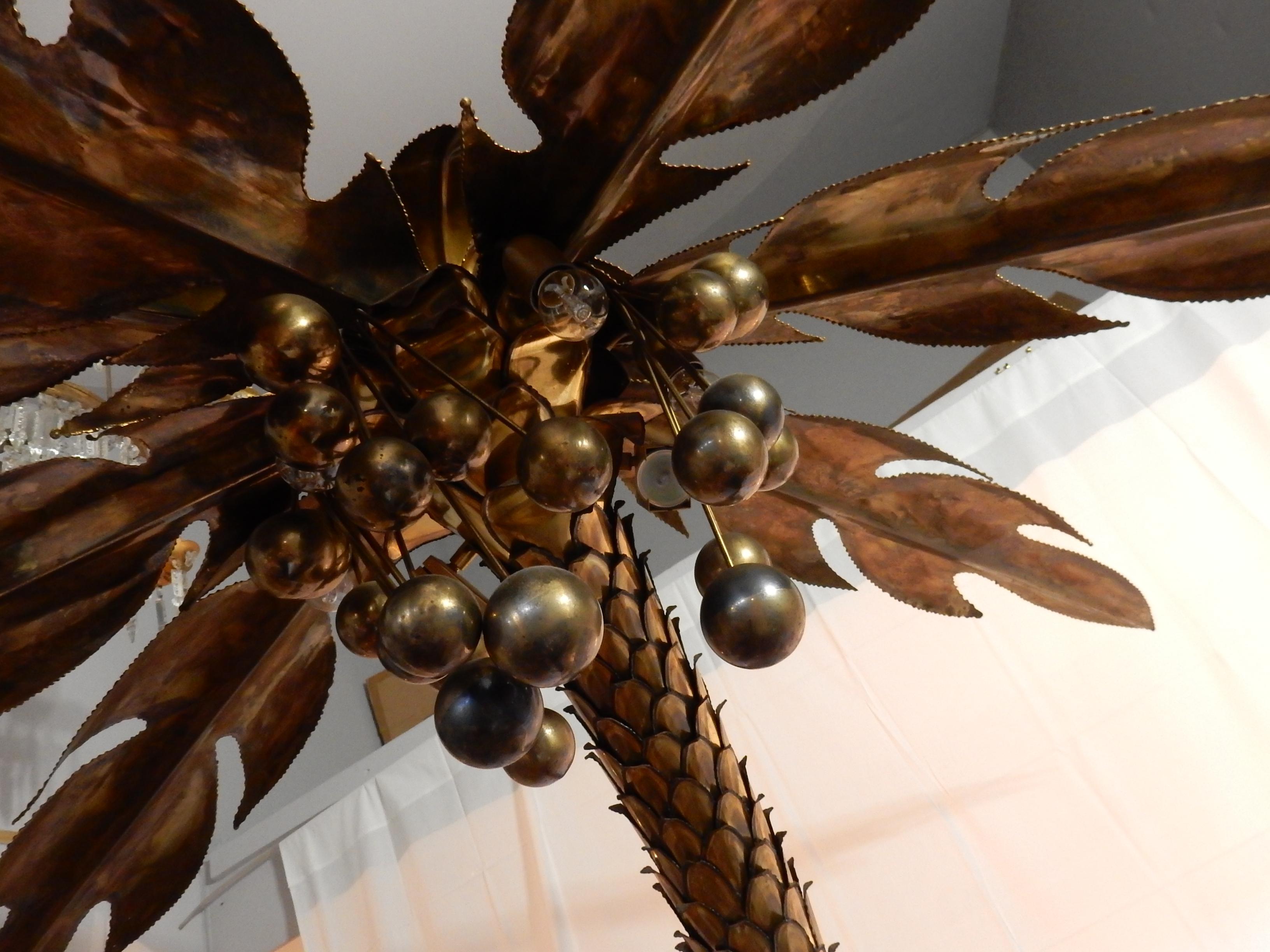 Lighting Palm Tree in Gilded Polished Brass/Iron, in the style of Maison Jansen 9