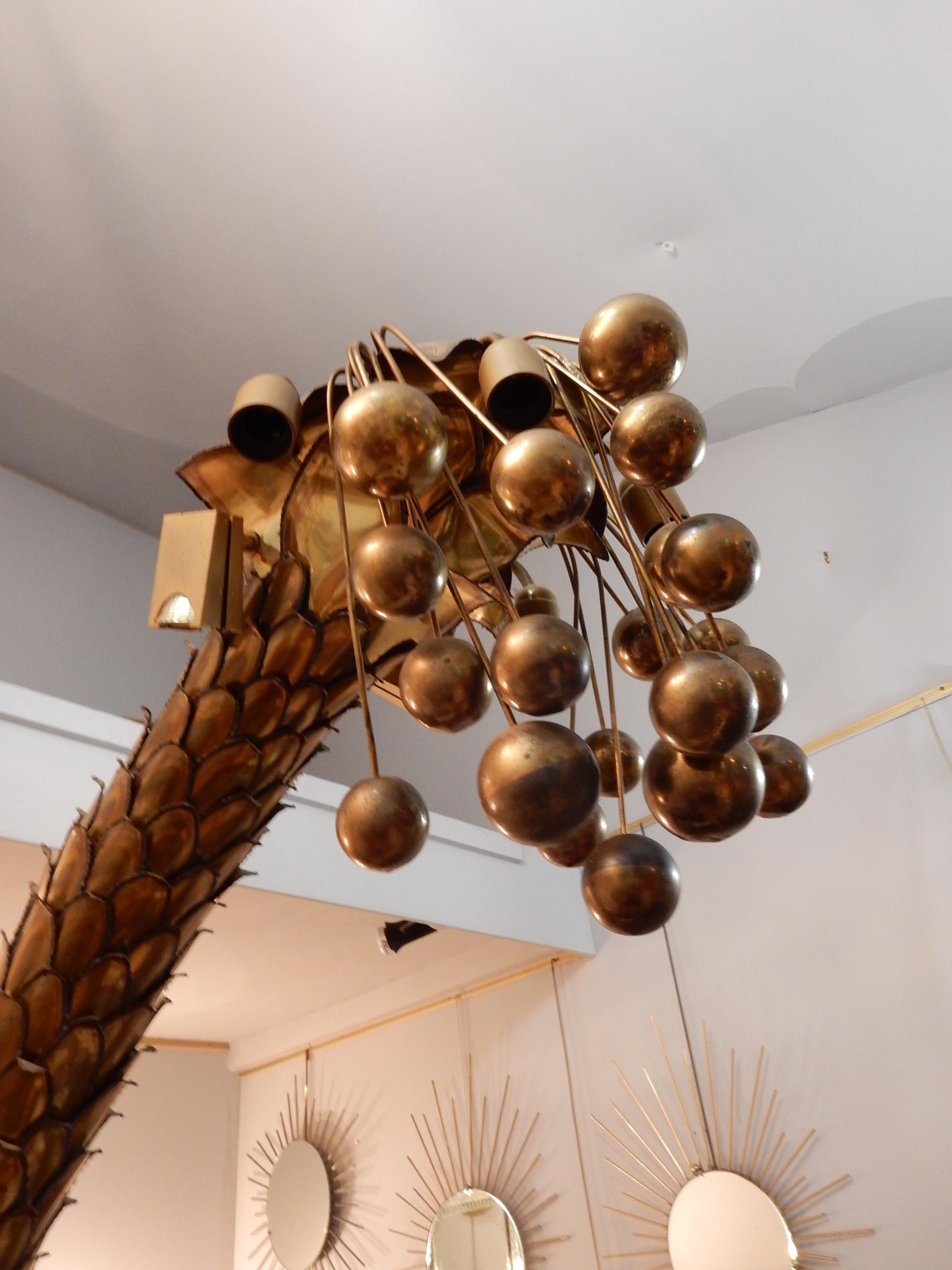 Lighting Palm Tree in Gilded Polished Brass/Iron, in the style of Maison Jansen 3