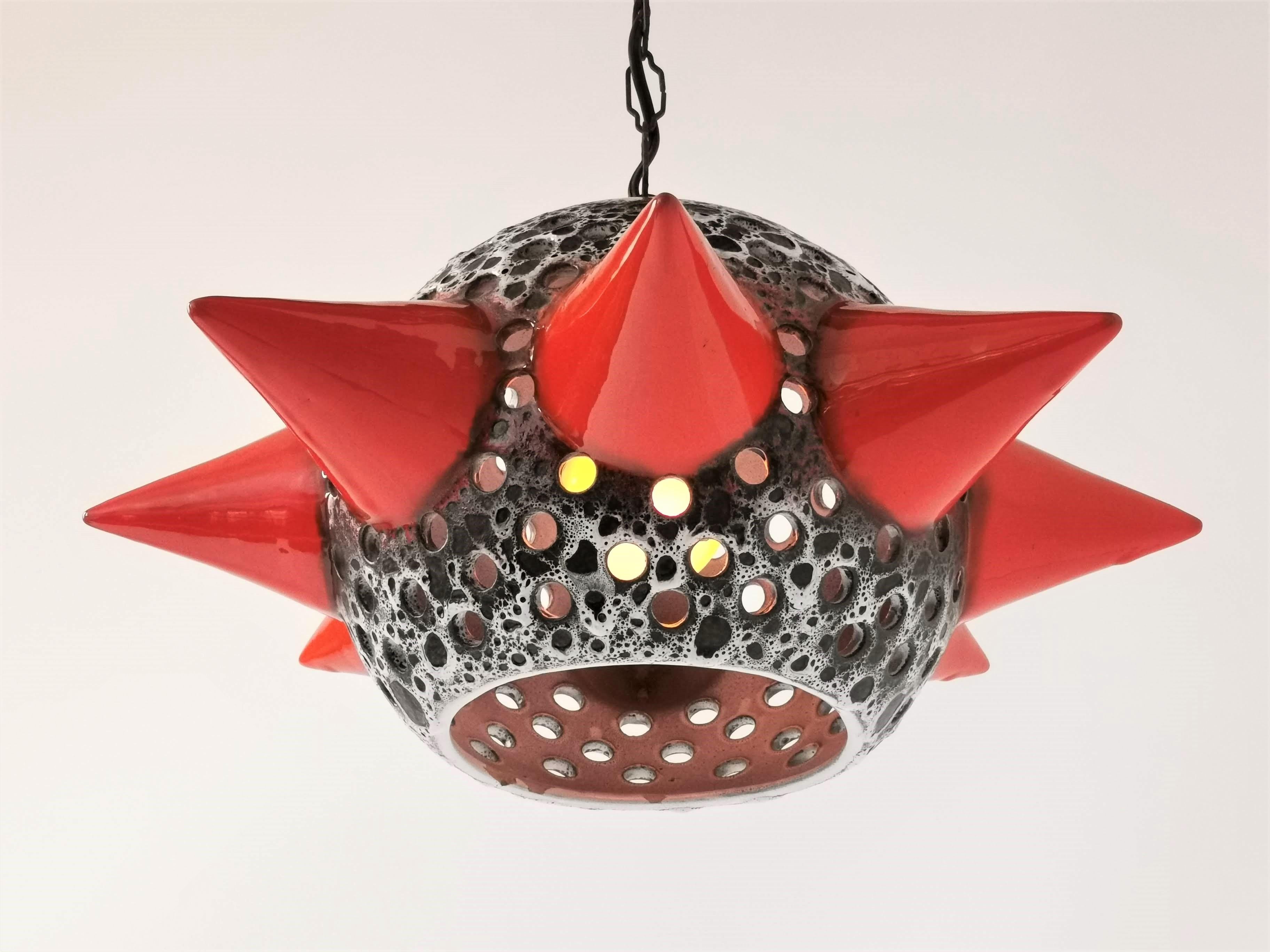 1970s Huge Spike Ceramic Pendant, USA 4