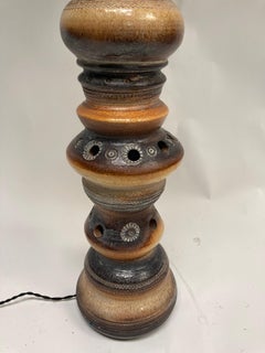 1970's Huge studio pottery table lamp