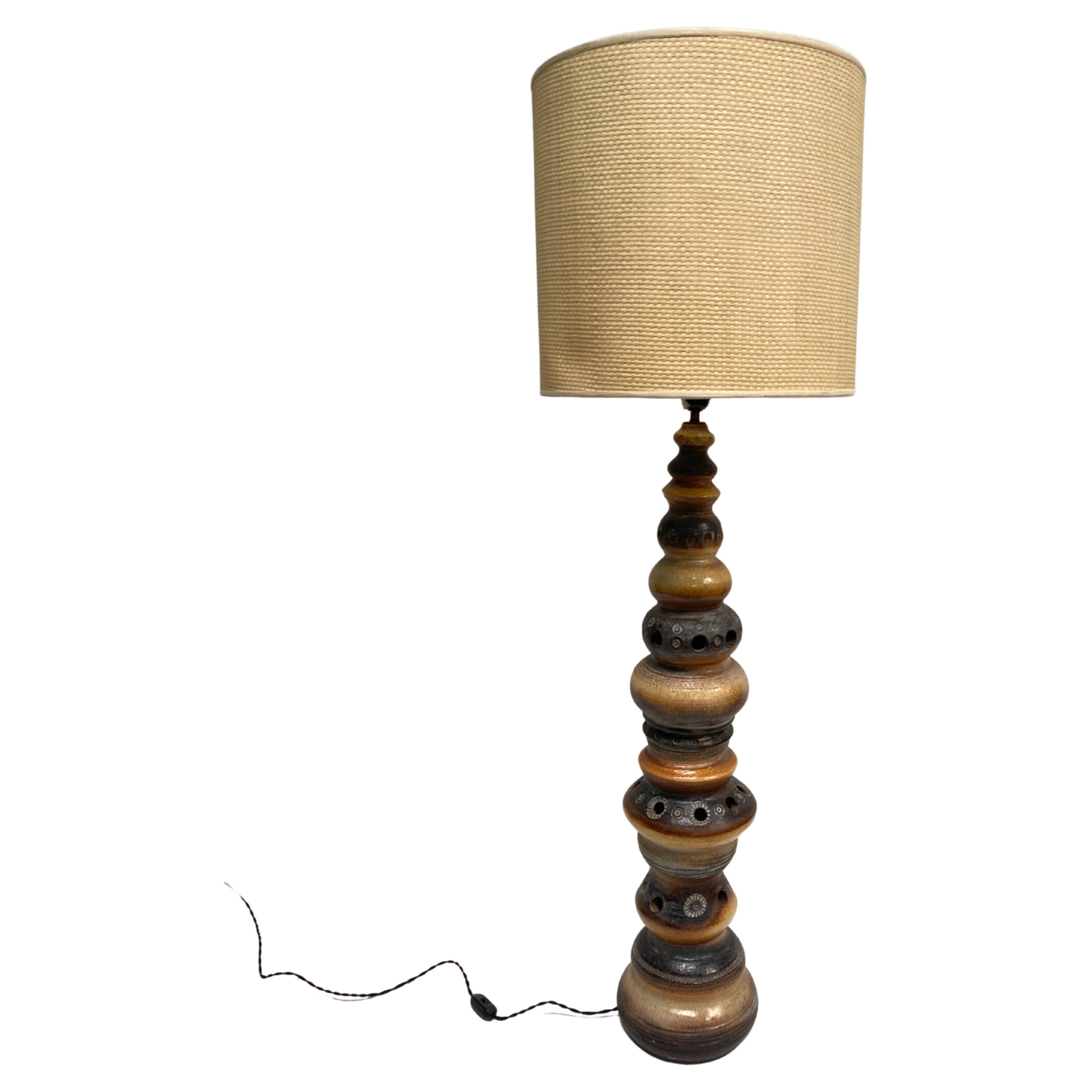 1970's Huge studio pottery table lamp For Sale
