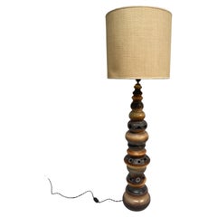 1970's Huge studio pottery table lamp