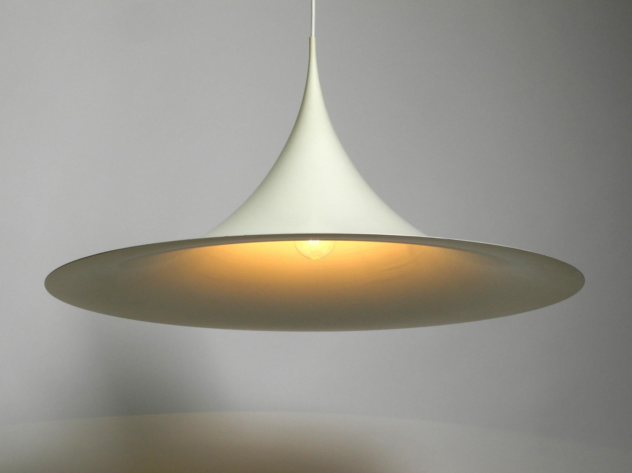 1970s Huge White Fog & Morup Semi Metal Tulip Pendant Lamp 5