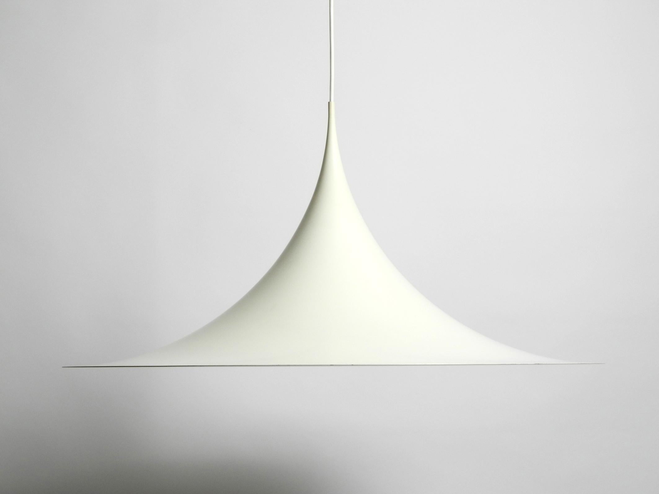 Danish 1970s Huge White Fog & Morup Semi Metal Tulip Pendant Lamp