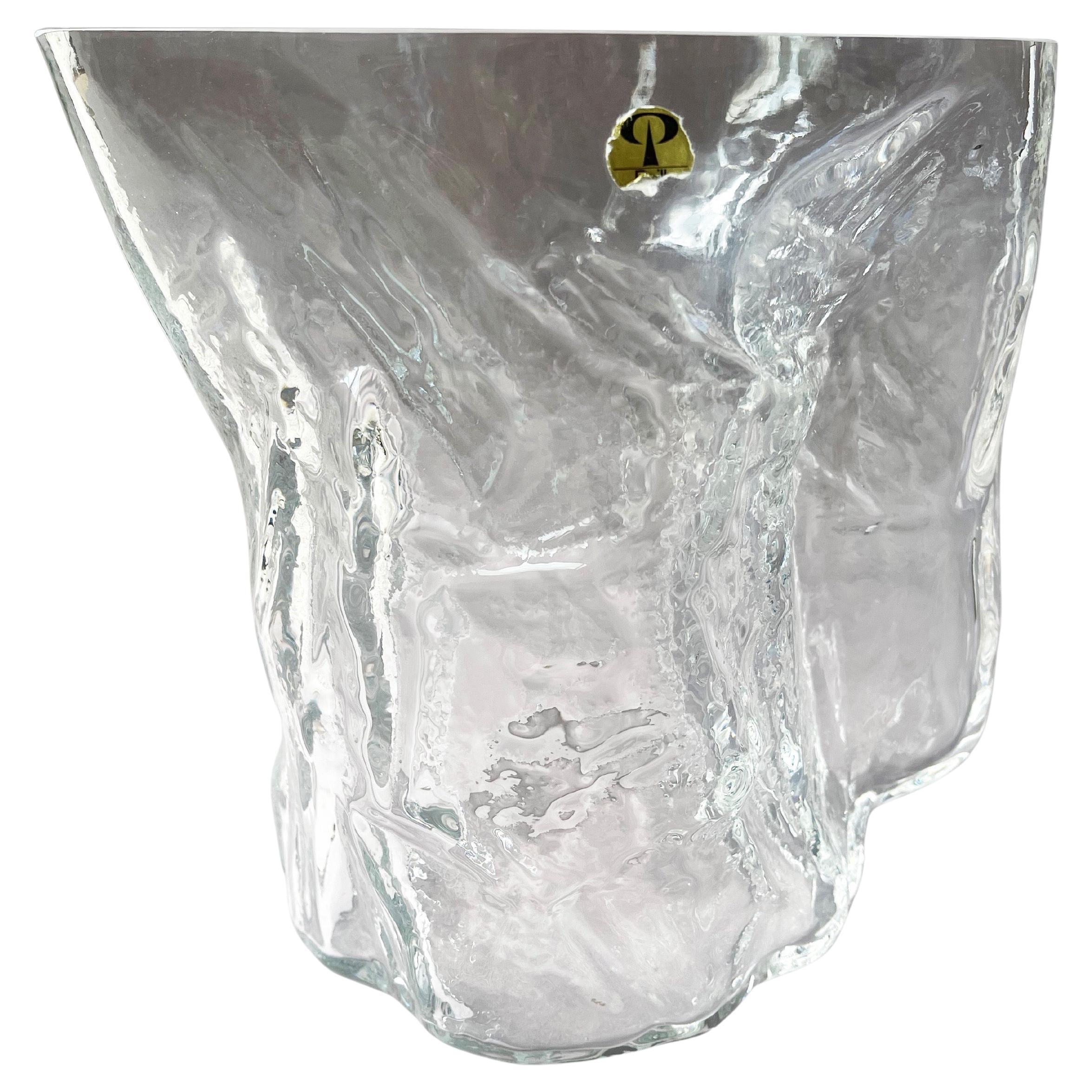 1970s Ice Glass Jug 'Alaska' Edition by Peill & Putzler, Rocky Crystal, Germany