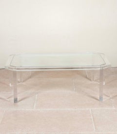 1970s Iconic David Lange Lucite and Glass Coffee Table